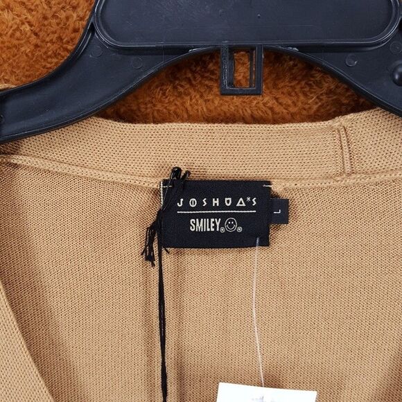 JOSHUA SANDERS Sweater Mens Large Tan PIXEL Cardigan Smiley Face 100% Wool $399 - Picture 4 of 9